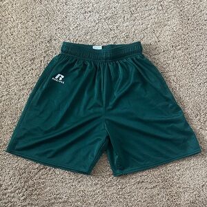 Russell Athletic Dark Green Mesh Athletic Shorts